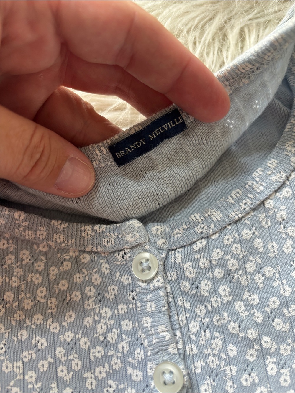 5 for $25🎈Brandy Melville floral button down top - Picture 4 of 5